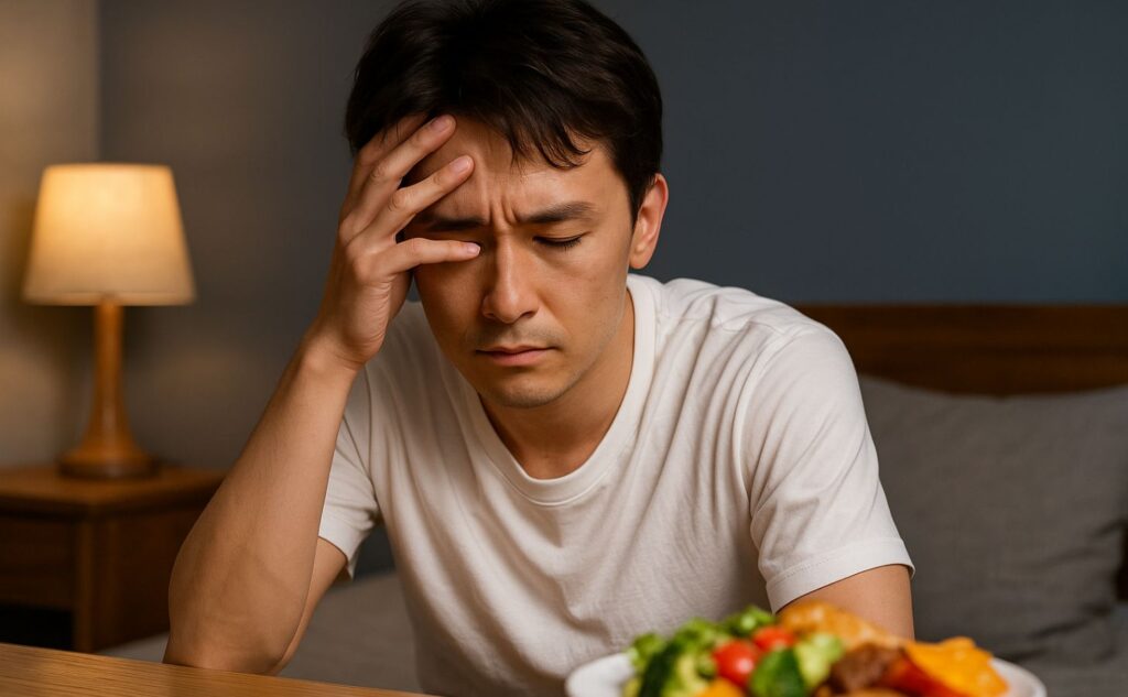写真：生活習慣の乱れは、AGAの進行を加速させる要因となります。