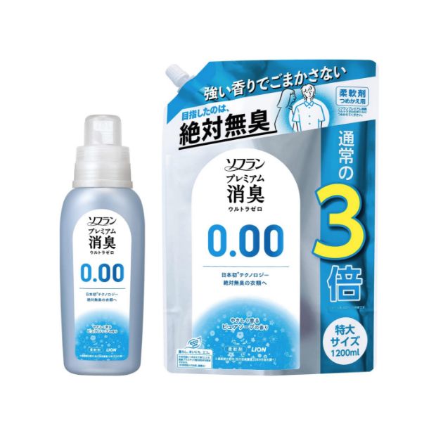 ソフラン プレミアム消臭 ウルトラゼロ 柔軟剤 本体 530ml+詰め替え 特大1200ml
