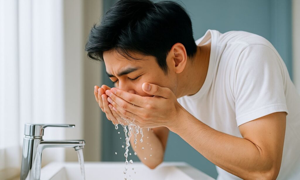 朝の洗顔後すぐに日焼け止め塗る