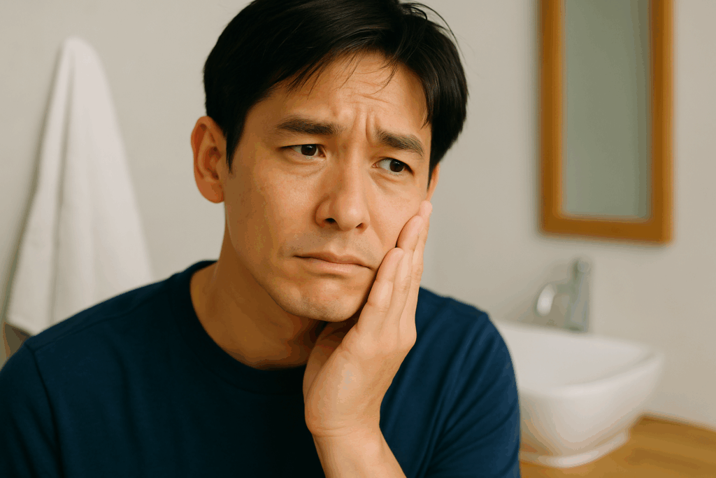写真:つっぱり=肌が乾燥している証拠
