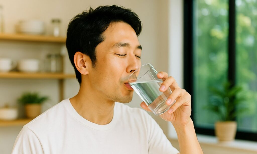 ステップ②：コップ一杯の水を飲む