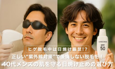 ヒゲ脱毛中は日焼け厳禁！？正しい“紫外線対策”で後悔しない脱毛を｜40代メンズの肌を守る日焼け止めの選び方
