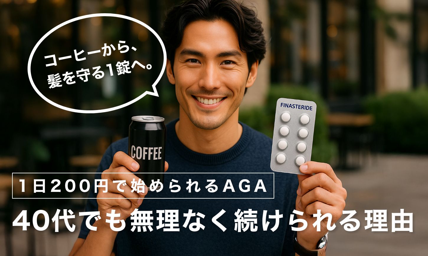 1日200円で始められる本格AGA治療｜40代でも無理なく続けられる理由