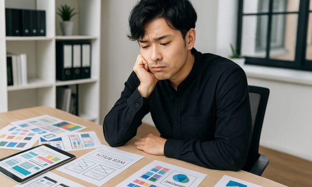 見た目の印象を受けるデザイナー。髭が濃いからか、不潔に見られる。