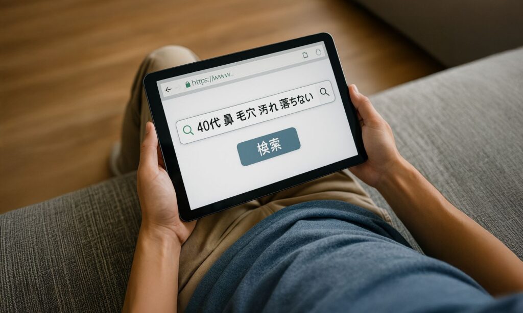 「40代 鼻 毛穴 汚れ 落ちない」と検索