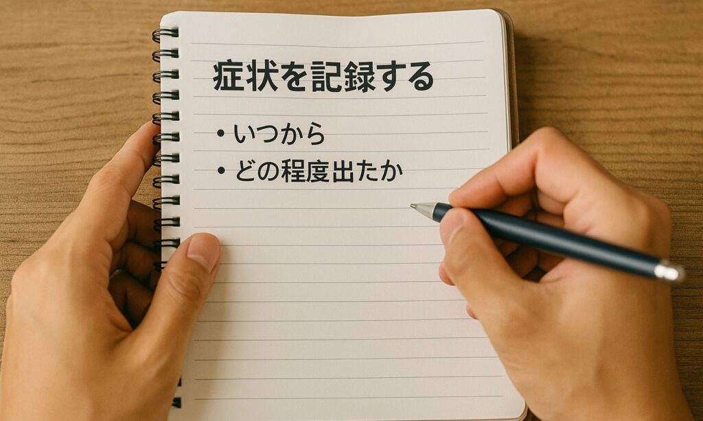 副作用の症状を記録する