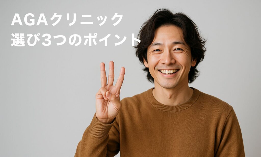 失敗しないAGAクリニック選び3つのポイント