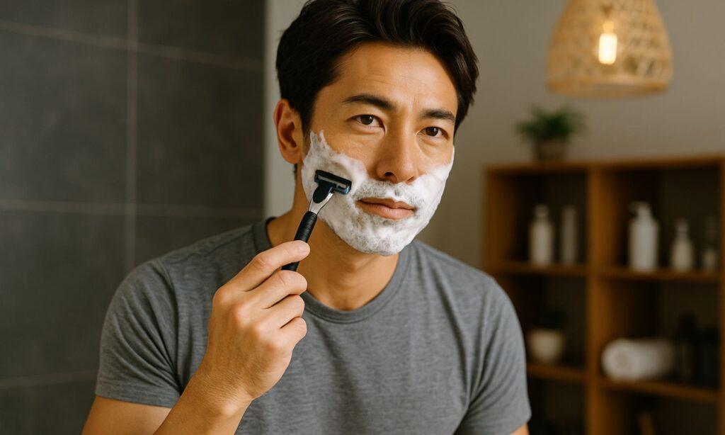 DISMクリーミーフォームウォッシュの泡を付けた際のシェービング時の感触