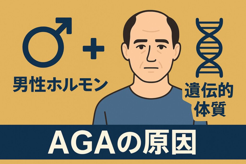 AGAの原因は「男性ホルモン+遺伝的体質」