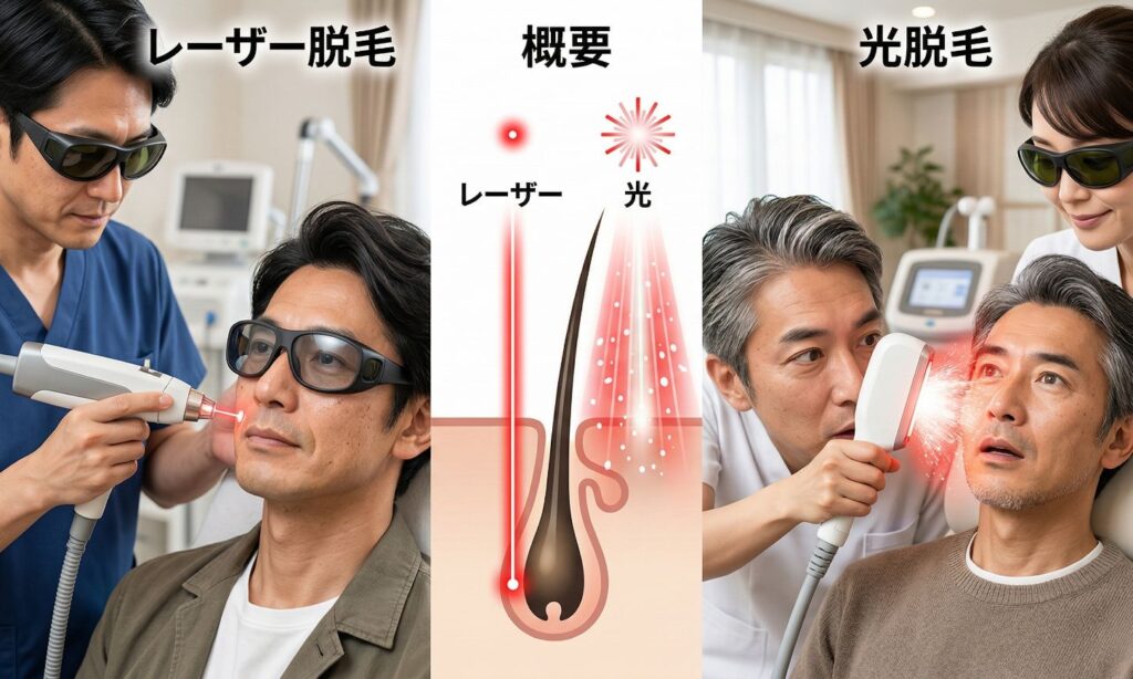 レーザー脱毛と光脱毛の違い