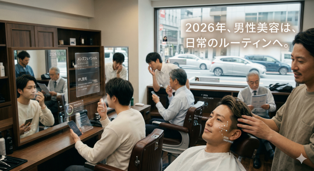 2026年には「男性美容の日常化」が予測される